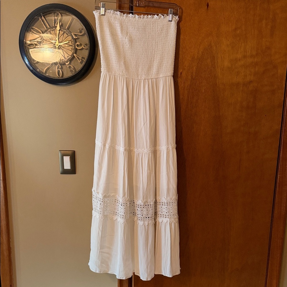 Zesica Strapless Tube Top cream sun Dress size M